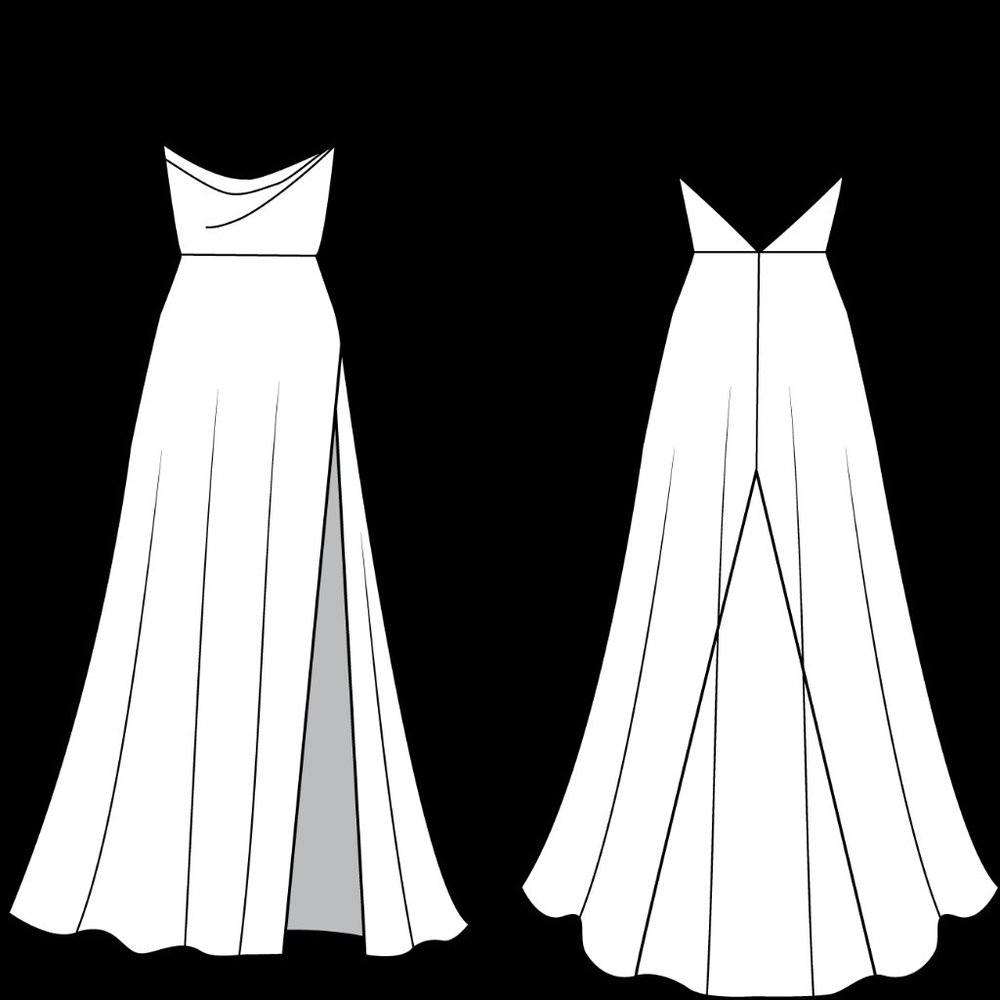 Fame and Partners Strappy Draped Gown in Navy - Picture 6 of 7